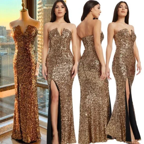 Dress the Population | Dresses | Dress The Population Nwt Fernanda Gold Sequin Gown Sz Xs | Poshmark Dress the Population | Dresses | Dress The Population Nwt Fernanda Gold Sequin Gown Sz Xs | Poshmark